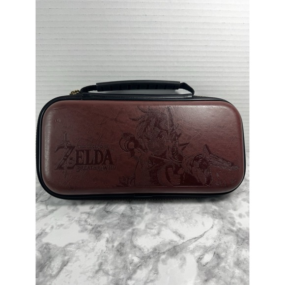 Nintendo Accessories - Nintendo Switch Legend of Zelda Breath of the Wild Brown Leather Carrying Case